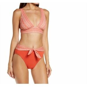 NWOT Robin Piccone M Isla Triangle Bikini Swim Top & Bottom Terra Cotta 128490